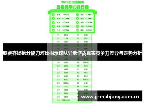 联赛客场抢分能力对比揭示球队异地作战真实竞争力差异与走势分析 联赛客场抢分能力对比揭示球队异地作战真实竞争力差异与走势分析
